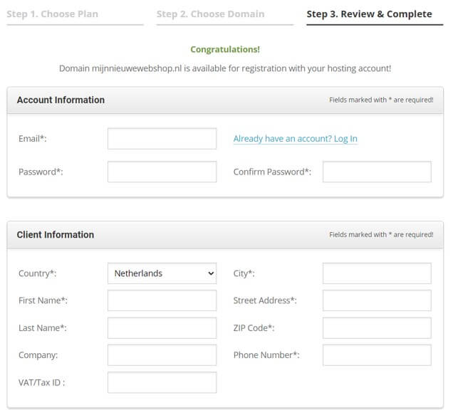Gegevens Invullen Webshop Gegevens Invullen Webshop