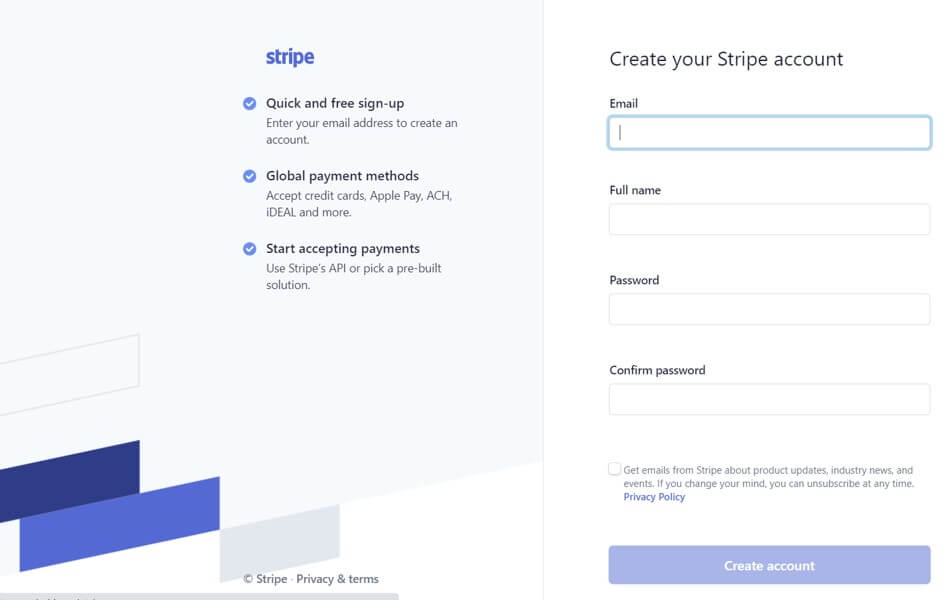 stripe-account-aanmaken