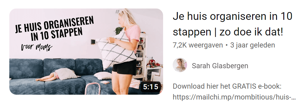 Coaching opruimen youtube video
