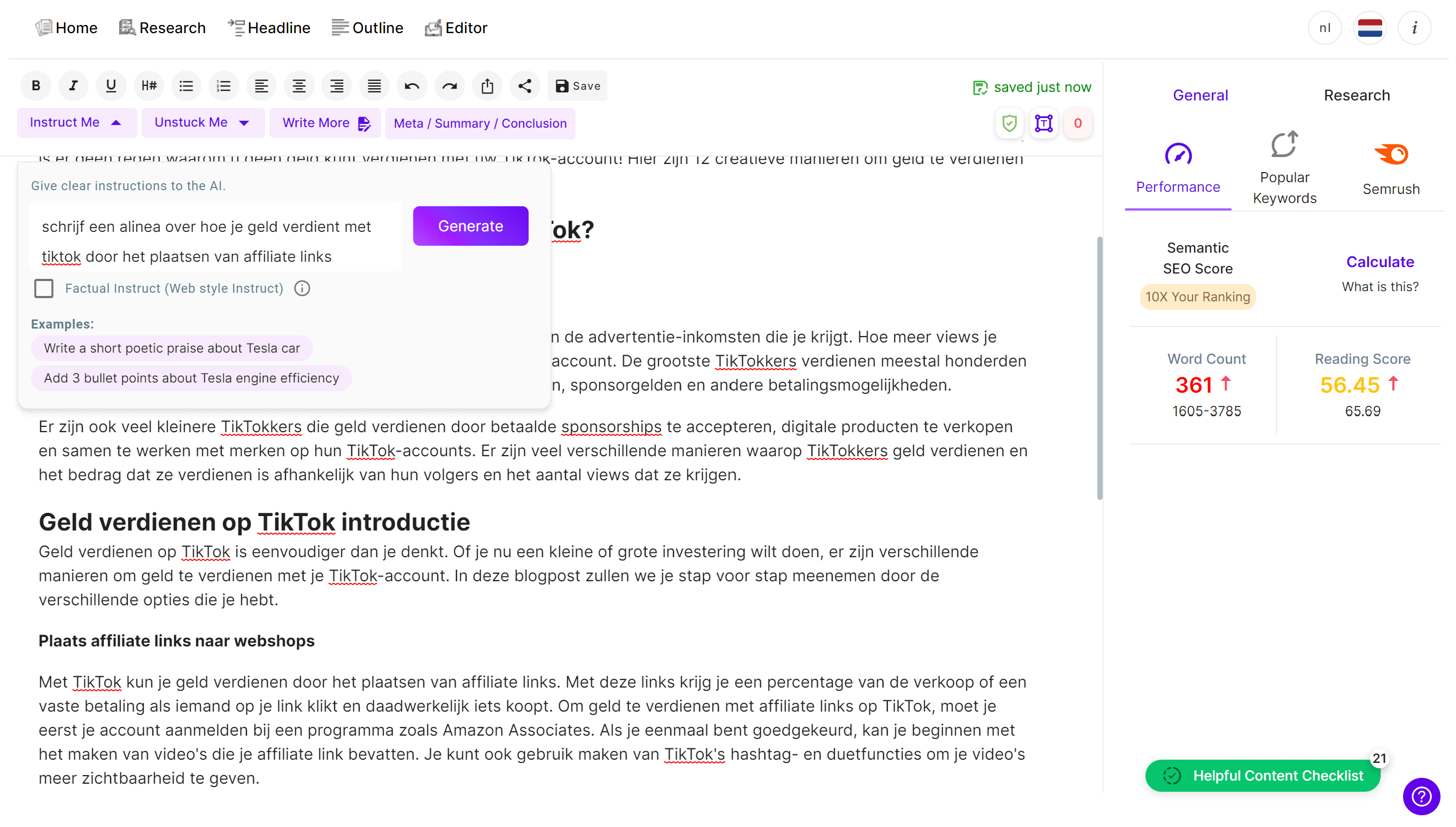 Instruct me functie LongShot